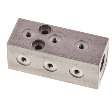 1xG 1/8'' x 9xM3 Aluminium Distributor Block One-sided 16 Bar
