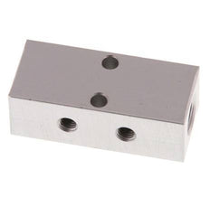 2xG 1/8'' x 2xM5 Aluminium Distributor Block One-sided 16 Bar