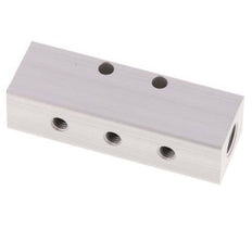 2xG 1/8'' x 3xM5 Aluminium Distributor Block One-sided 16 Bar