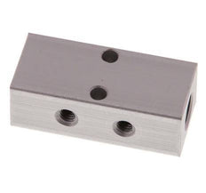 2xG 1/8'' x 4xM5 Aluminium Distributor Block Double-sided 16 Bar