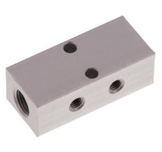 2xG 1/8'' x 4xM5 Aluminium Distributor Block Double-sided 16 Bar