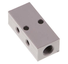 2xG 1/8'' x 4xM5 Aluminium Distributor Block Double-sided 16 Bar