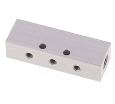 2xG 1/8'' x 6xM5 Aluminium Distributor Block Double-sided 16 Bar