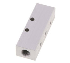 2xG 1/8'' x 6xM5 Aluminium Distributor Block Double-sided 16 Bar