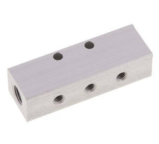2xG 1/8'' x 6xM5 Aluminium Distributor Block Double-sided 16 Bar