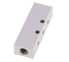 2xG 1/8'' x 6xM5 Aluminium Distributor Block Double-sided 16 Bar