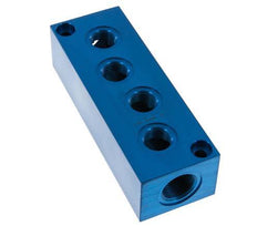 2xG 3/4'' x 8xG 1/2'' Aluminium Distributor Block One-sided 16 Bar