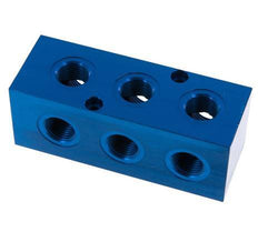 1xG 3/4'' x 9xG 1/2'' Aluminium Distributor Block One-sided 16 Bar
