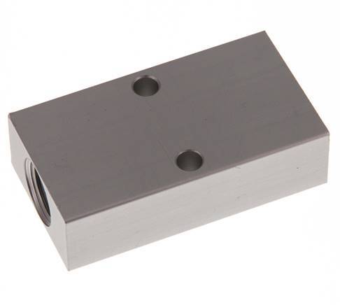 2xG 3/8'' x 2xG 1/4'' Aluminium Distributor Block One-sided 16 Bar