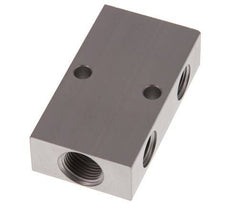 2xG 3/8'' x 2xG 1/4'' Aluminium Distributor Block One-sided 16 Bar