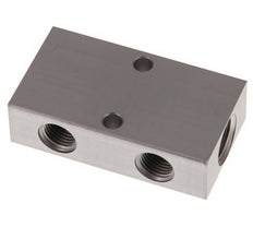 2xG 3/8'' x 2xG 1/4'' Aluminium Distributor Block One-sided 16 Bar
