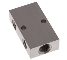2xG 3/8'' x 2xG 1/4'' Aluminium Distributor Block One-sided 16 Bar