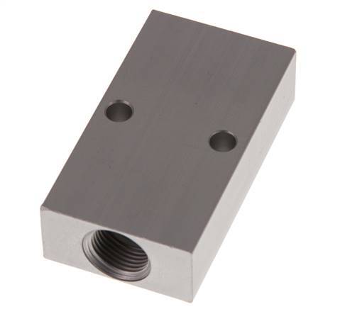 2xG 3/8'' x 2xG 1/4'' Aluminium Distributor Block One-sided 16 Bar