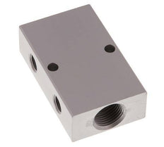 2xG 3/8'' x 4xG 1/8'' Aluminium Distributor Block Double-sided 16 Bar