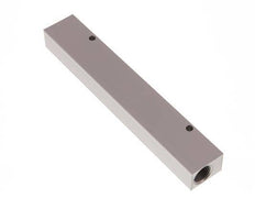 2xG 3/8'' x 6xG 1/8'' Aluminium Distributor Block One-sided 16 Bar