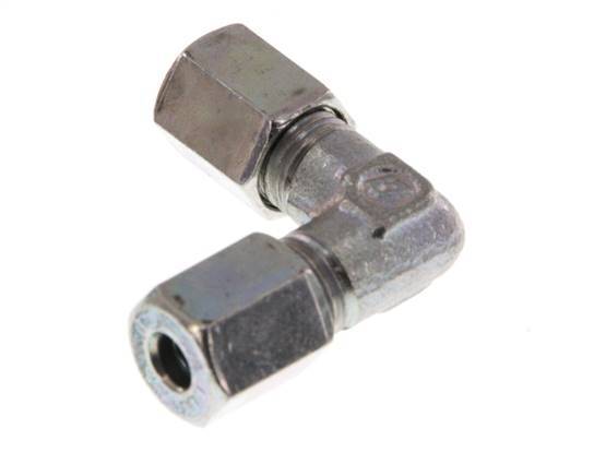 4LL Zinc plated Steel 90 deg Elbow Cutting ring 100 Bar DIN 2353