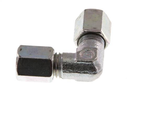 4LL Zinc plated Steel 90 deg Elbow Cutting ring 100 Bar DIN 2353