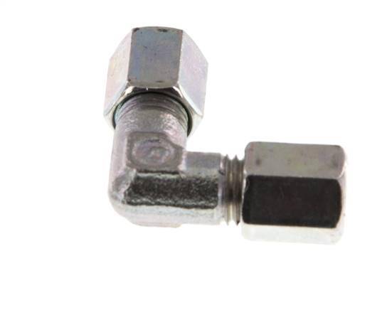 4LL Zinc plated Steel 90 deg Elbow Cutting ring 100 Bar DIN 2353