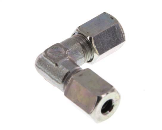 4LL Zinc plated Steel 90 deg Elbow Cutting ring 100 Bar DIN 2353