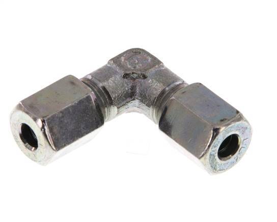 4LL Zinc plated Steel 90 deg Elbow Cutting ring 100 Bar DIN 2353