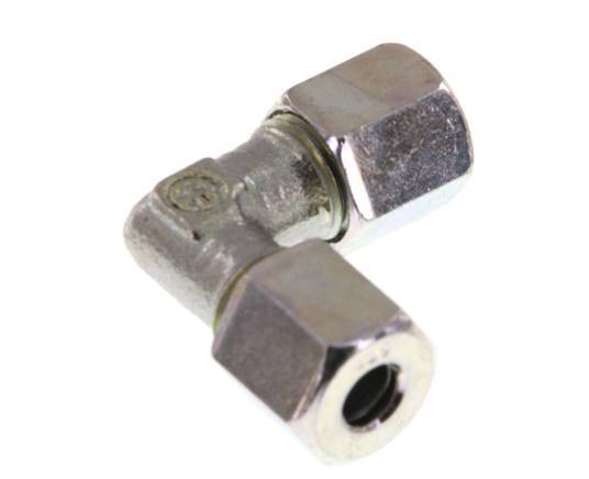 5LL Zinc plated Steel 90 deg Elbow Cutting ring 100 Bar DIN 2353