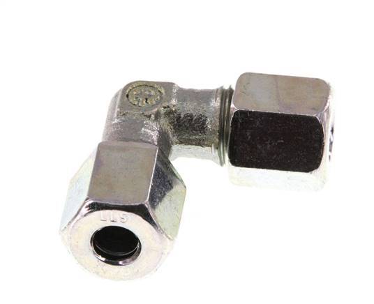 5LL Zinc plated Steel 90 deg Elbow Cutting ring 100 Bar DIN 2353