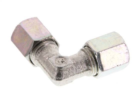 6LL Zinc plated Steel 90 deg Elbow Cutting ring 100 Bar DIN 2353