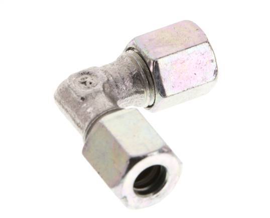 6LL Zinc plated Steel 90 deg Elbow Cutting ring 100 Bar DIN 2353