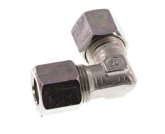 8LL Zinc plated Steel 90 deg Elbow Cutting ring 100 Bar DIN 2353