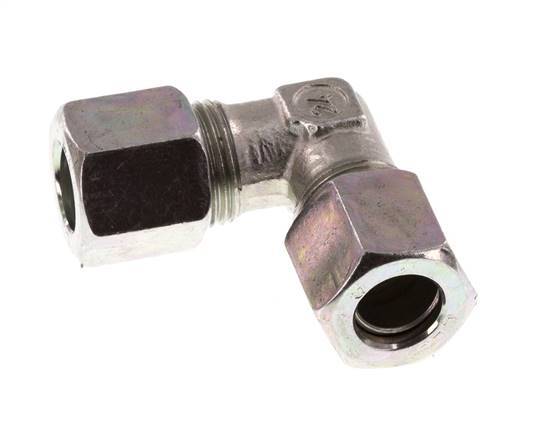 8LL Zinc plated Steel 90 deg Elbow Cutting ring 100 Bar DIN 2353