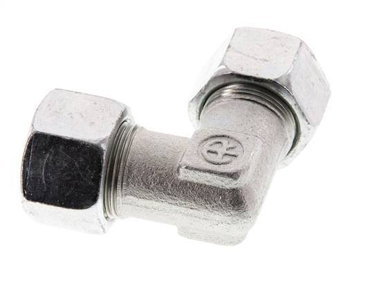 16S Zinc plated Steel 90 deg Elbow Cutting ring 400 Bar DIN 2353