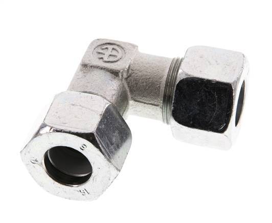 16S Zinc plated Steel 90 deg Elbow Cutting ring 400 Bar DIN 2353