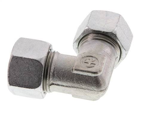 20S Zinc plated Steel 90 deg Elbow Cutting ring 400 Bar DIN 2353