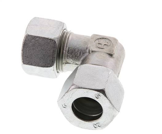 20S Zinc plated Steel 90 deg Elbow Cutting ring 400 Bar DIN 2353