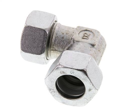 22L Zinc plated Steel 90 deg Elbow Cutting ring 160 Bar DIN 2353