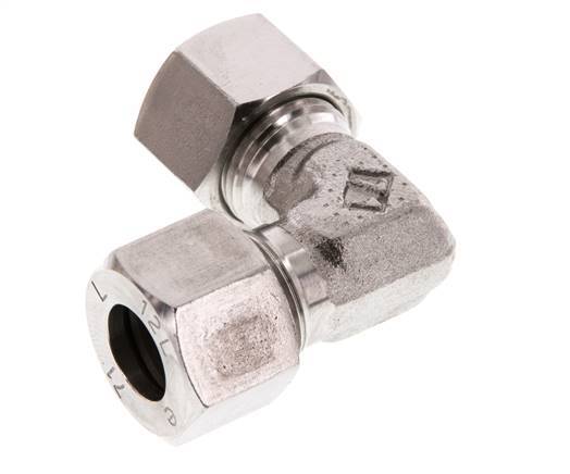 12L Stainless steel 90 deg Elbow Cutting ring 315 Bar DIN 2353