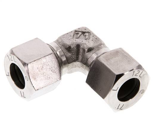 12L Stainless steel 90 deg Elbow Cutting ring 315 Bar DIN 2353