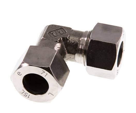 15L Stainless steel 90 deg Elbow Cutting ring 315 Bar DIN 2353