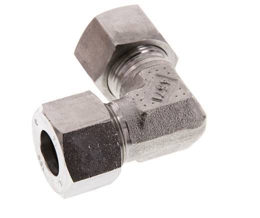 16S Stainless steel 90 deg Elbow Cutting ring 400 Bar DIN 2353