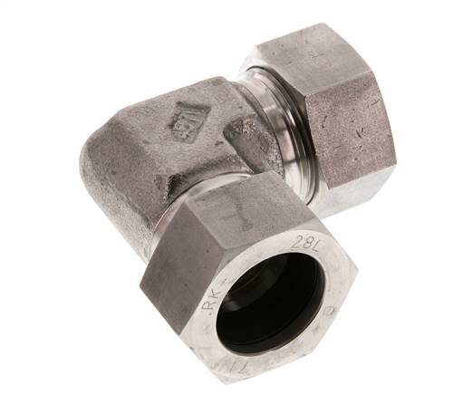 28L Stainless steel 90 deg Elbow Cutting ring 160 Bar DIN 2353