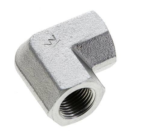 3/8'' NPT Zinc plated Steel 90 deg Elbow Fitting 210 Bar - Hydraulic