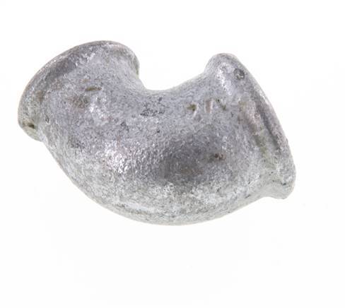 Rp 1/2'' x Rp 3/8'' Zinc plated Cast iron 90 deg Elbow Fitting 25 Bar [5 Pieces]