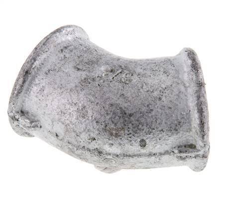 Rp 3/4'' Zinc plated Cast iron 45 deg Elbow Fitting 25 Bar [2 Pieces]