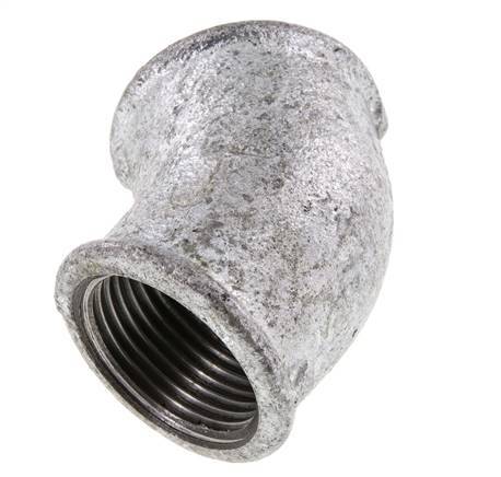 Rp 1'' Zinc plated Cast iron 45 deg Elbow Fitting 25 Bar
