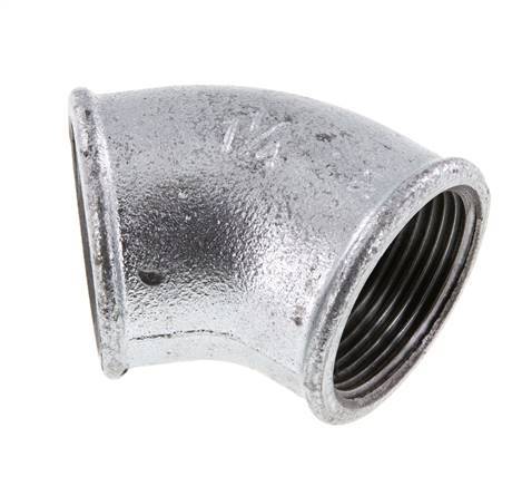 Rp 1 1/4'' Zinc plated Cast iron 45 deg Elbow Fitting 25 Bar