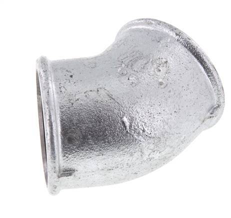Rp 2'' Zinc plated Cast iron 45 deg Elbow Fitting 25 Bar