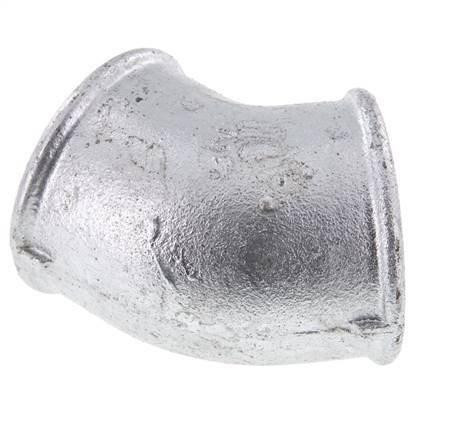 Rp 2'' Zinc plated Cast iron 45 deg Elbow Fitting 25 Bar