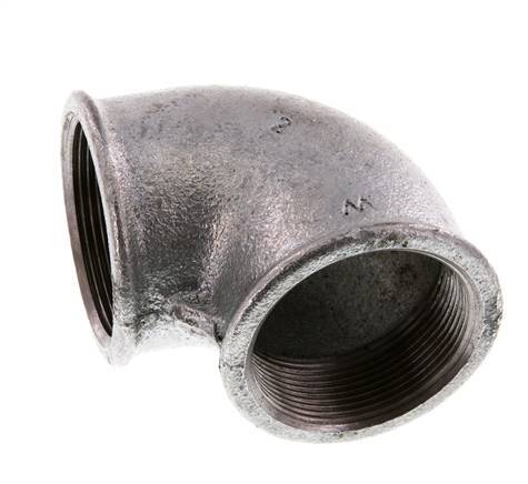 Rp 2'' Zinc plated Cast iron 90 deg Elbow Fitting 25 Bar