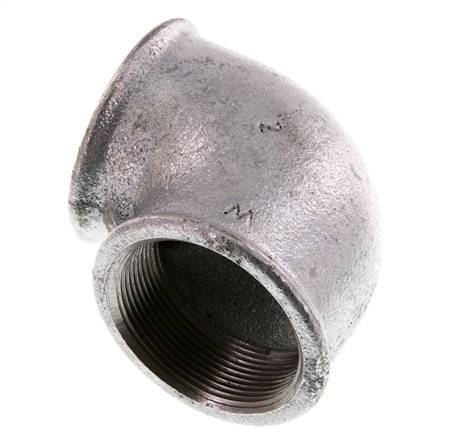 Rp 2'' Zinc plated Cast iron 90 deg Elbow Fitting 25 Bar