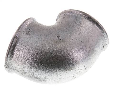 Rp 2'' Zinc plated Cast iron 90 deg Elbow Fitting 25 Bar